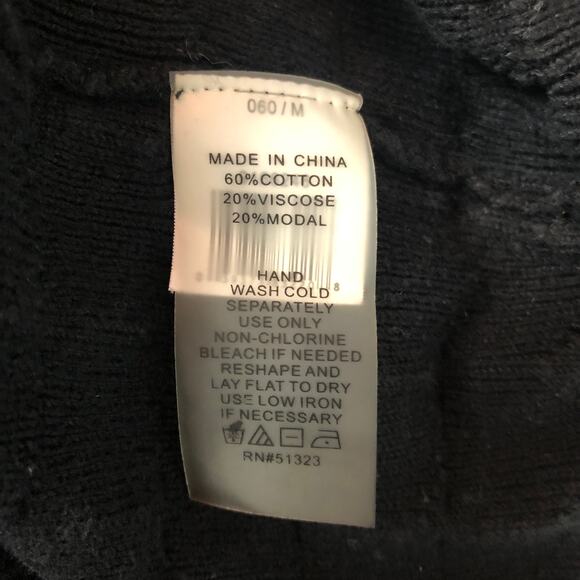 Vince Camuto 3/4 Sleeve Ribbed Black Sweater M - Picture 9 of 10